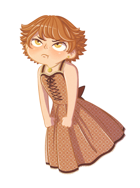 amc-art:  Chihiro with cute clothes is a curse! She’s so cute I’m gonna die… I enjoy her expressions too, it was difficult sometimes but funny.THESE are the original clothes I used as references. As you can see I had to change the colours and something