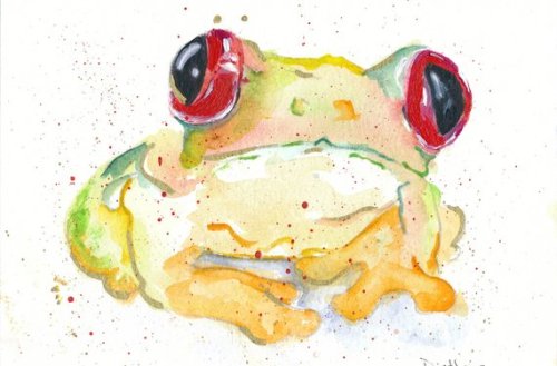 Red Eyed Tree Frog Painting //DietleinARTShop