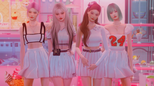 BLACKPINK ICE CREAM LOOKBOOK V1 ROSÉ hair: www.thesimsresource.com/artists/