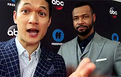 harryshumjjr:shadowhunterstv: @HarryShumJr &amp; @IsaiahMustafa are at the #FreeformUpfront