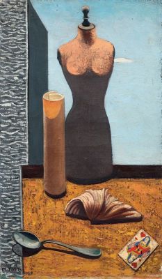 blastedheath:  Mario Tozzi (Italian, 1895-1979), Manichino e conchiglia [Mannequin and shell], 1927. Oil on canvas, 65 x 38 cm.