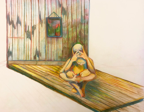  10/10/20isolation in august 9″ x 12″colored pencil on bristolhaha yeah some non-fandom art for the 