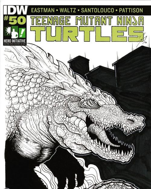 The #tmnt cover I did for #heroinitiative #100project is up for auction right now!!! This piece will be published in the upcoming TMNT 100 project book as well! Its super low right now so get on it while its low! #ebay #comic #idwpublishing...