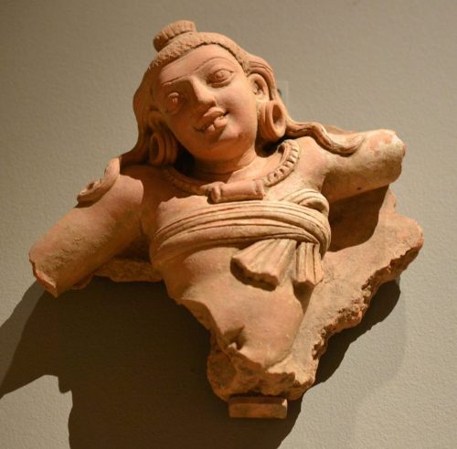 Gupta terracotta relief, maybe Krishna