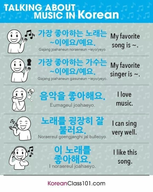 studykorean4me: Talking about music ♫♫♫