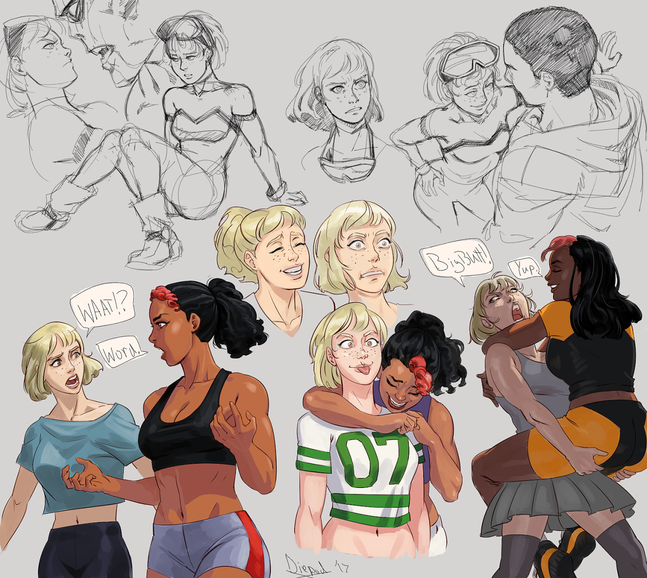 diepod-stuff:  Sara and Rachel sketches from the last stream.  I’m trying to get