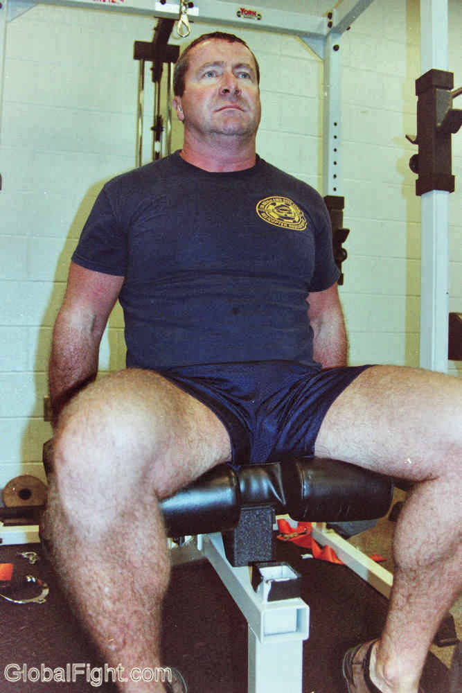 wrestlerswrestlingphotos:  strong fireman bulging crotch