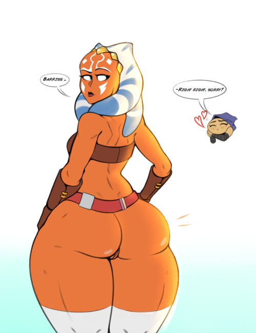 ninsegado91:  nsfwskully:  felt like giving this post a facelift  also bonus buttflap-less version  Thicc Ahsoka  >|D’’’’’’