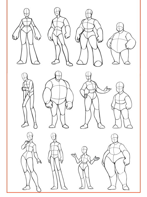 lunaartgallery:This reference sheet includes 50+ body types for people who struggle in creating uniq