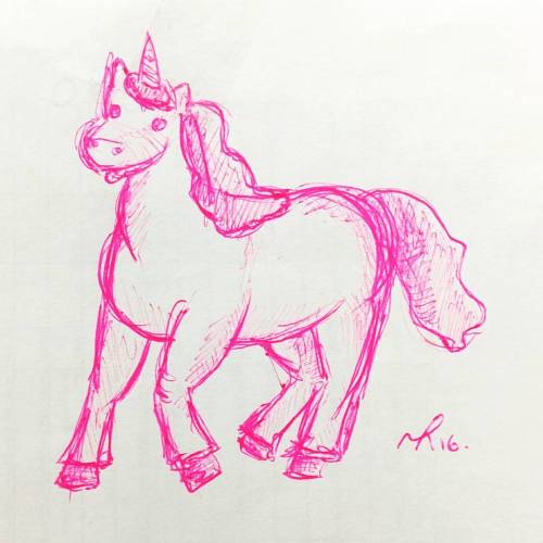 I cannot draw horses or unicorns very well. . . #scribble #imadeathing #monicarennart #littleblueren