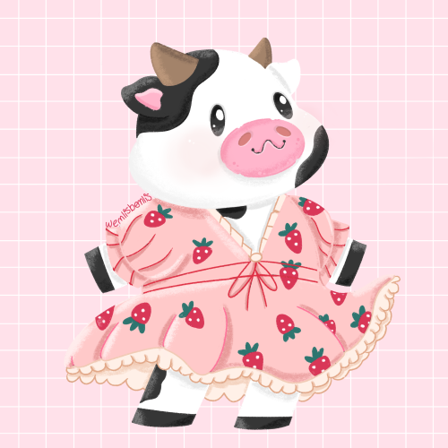 cowb wanted to feel pretty so i put him in strawberry dress UwU