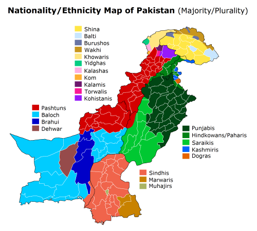mapsontheweb:Nationality/Ethnicity Map of Pakistan 