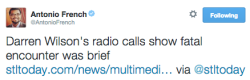 socialjusticekoolaid:  No Justice, No Peace (11/14/14): It’s been an explosive day in “Darren Wilson” news. Most info we’ve gotten about him so far, to be honest. Here’s what you need to be caught up: Report: New Mike Brown shooting radio calls