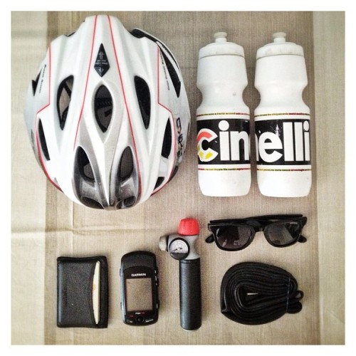 theraid-mi:  All i need! #blackandwhite #match #carrera #garmin #cinelli #briko #bottle #bike