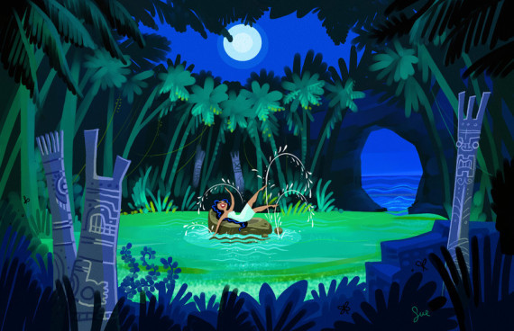 everythingisdisney:  Concept Art for the upcoming Disney film, Moana.  The main