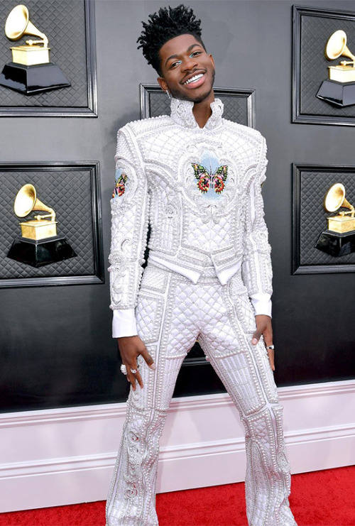 jakegyllenhals:Lil Nas X- on the Red Carpet 64th Annual Grammy Awards | April 3rd, 2022.