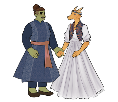 harveychan: huge thanks to @gay4monsters for commissioning me to draw carey and killian’s wedd