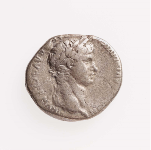 gemma-antiqua:Didrachm of Caesarea with the profile of Emperor Nero on the obverse and of his mother