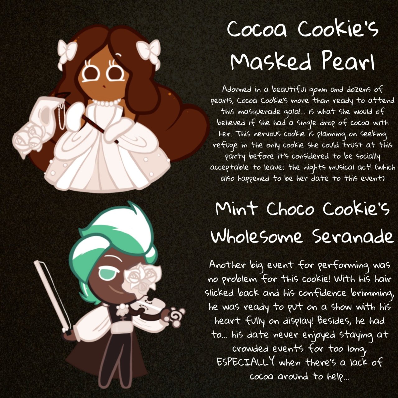 I love Cocoa and Mint Choco's costumes, so I made them as my