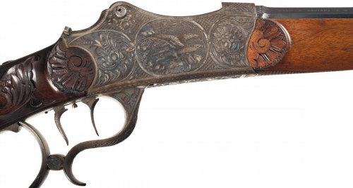 Finely engraved German single shot schuetzen target rifle by M.A. Gmeiners & Sons, late 19th cen