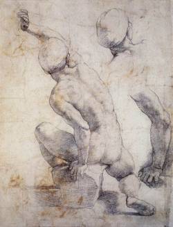 stonemen:  Raphael Sanzio. Nude man seated