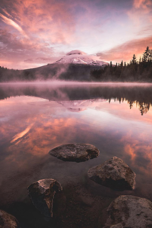 Porn photo banshy:  Trillium Lake by: Tom Hill