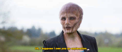 coolserietvloveuniverse:Cat is like: I mad sex with you and now you tell me you’re an alien? Ok, fin