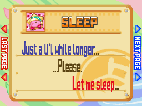 never-obsolete:Kirby Super Star Ultra (Nintendo DS, 2008)Sleep