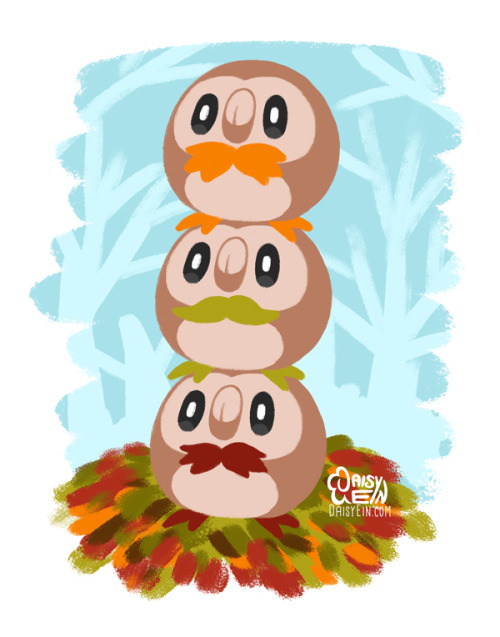 freeandshonenspirit: daisyein:  Here, have a pile of little chubby fall Rowlets. :D Prints | Twitter | Twitch | YouTube | My Art: Pokemon | Nintendo       