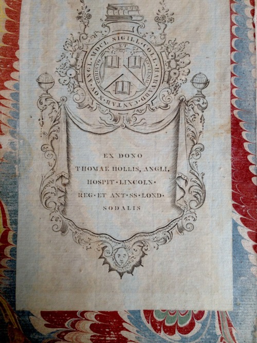 rickinmar:in the late 18 th century Thomas Hollis, an Englishman, donated many books to the Harvard 