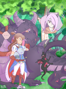 teriyaki-deer:Knight! Akko and dragon! Sucy