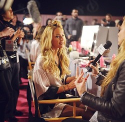 vs-angelwings:  THE VSFS 2014 HAS BEGUN:Candice Swanepoel backstage at the VSFS 2014. For all NEW updates related to the show check out our VSFS 2014 tag.