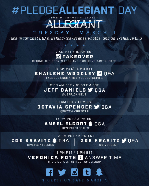the-divergentseries - Get excited for #PledgeAllegiant Day !...