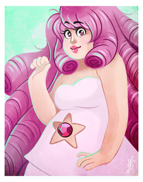 quackamos:  Steven Universe fanart! Been meaning to do some for awhile, but there’s been no time with all the work I gotta do for school. But here’s Rose Quartz!