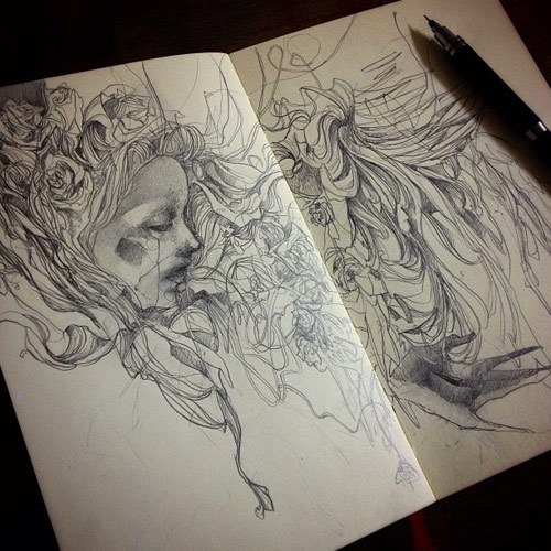 gaksdesigns:  Sketchbook drawings by Craww 