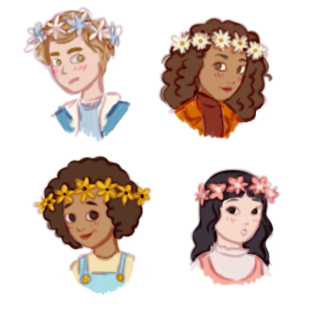 this started off as a joke to draw Finn in a flower crown but then i got carried away,,
