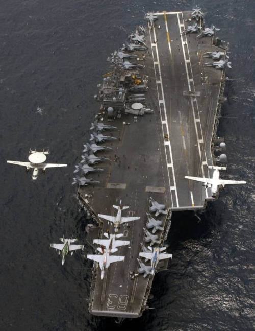 judgemark45:   Aircraft of (CVW-5) over and aboard USS “Kitty Hawk” (CV-63) - April 2008..  