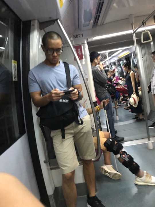 sg-curiousboy:     Slurps nsf. Idk why you keep moving position on the train… like to be photographed? Hehe  