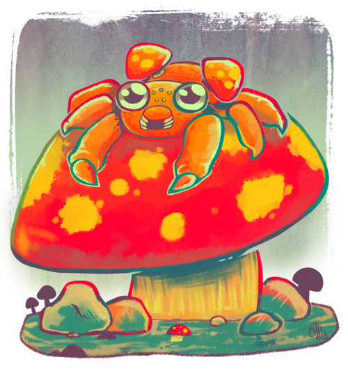 046 ParasTwo mushrooms on a bug on a mushroom.  It’s like, whoa, dude.raizy@deviantArt