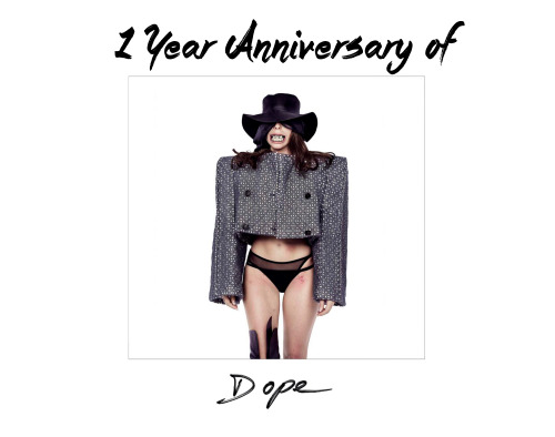ladyiigaga:  Today [November 4th] marks the 1 Year anniversary of Lady Gaga’s 2nd promo single of her 3rd Studio Album ‘ARTPOP’ Shortly after Dope became a promo single and was scheduled to be performed at the first YouTube Music Awards, Lady Gaga’s