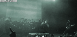 m0sh-mell0ws:  nob0dy-cares-ok:  thefartismurder-deactivated2014: Suicide Silence ft. Austin Carlile  I can’t scroll past this, ever  I love how the way the camera moves, you can’t really see where the gif loops it’s great. 