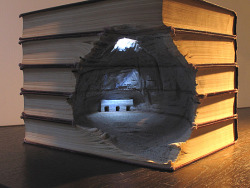Carving Landscapes Out of Books by Guy Laramee
