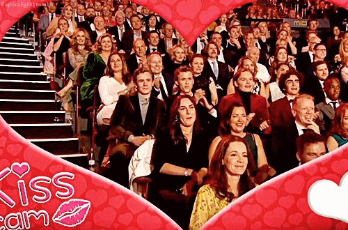 coporolight:Tarjei Sandvik Moe and Henrik Holm on the Kiss Cam at the Gullruten Awards