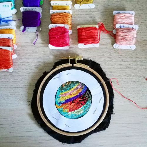  “Saturn”WIP…I’m working on this embroidery since 15h00 now and I’m s