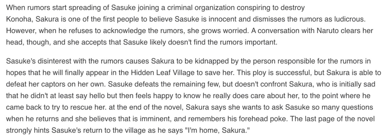 saradaharunouchiha:  First screenshot is from Sakura Hiden. Second is from Sasuke