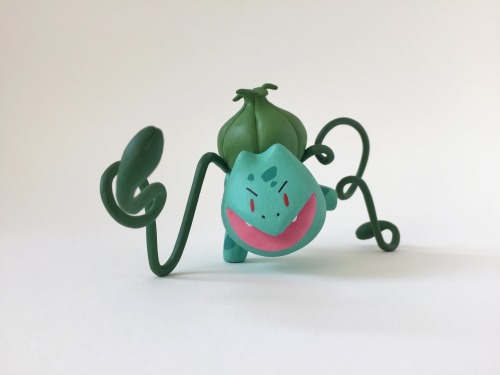 juliancallos:🚨 A wild bulbasaur appeared! 🚨Earlier this summer I made pokémon figurines to give as birthday gifts for a couple buddies of mine. Here’s the #1 boy, bulbasaur! 🍃He’s made of sculpey, foil and wire armature, acrylic gouache,