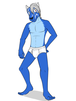 blue space doggo in undies