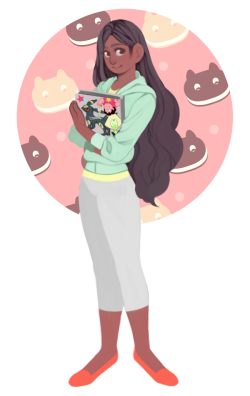 bara-besos:  connie is studying marine biology so she can stay in beach city!!also she has her favourite gems on her binder and she is pokémon trash 