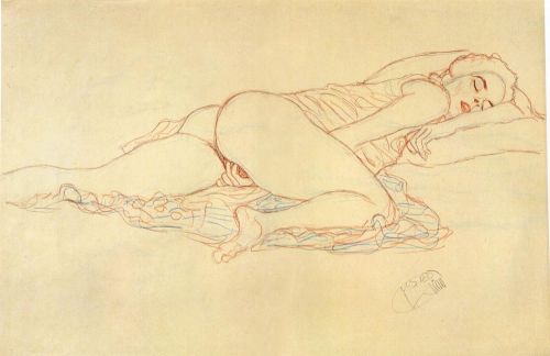 Porn Pics nearlya:  Gustav Klimt. Reclining Nude, 1916