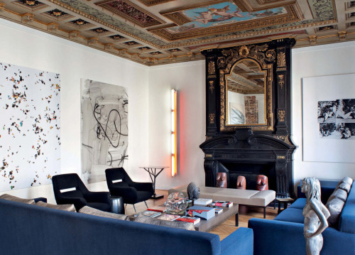 Paris apartment of Thierry Gillier and Cécilia Bönström.The founder of the French fashion label Zadi